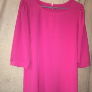 Pink Chiffon Shirt Dress